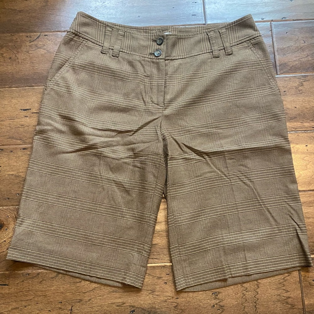Michael Kors Tan Plaid Women's Bermudas